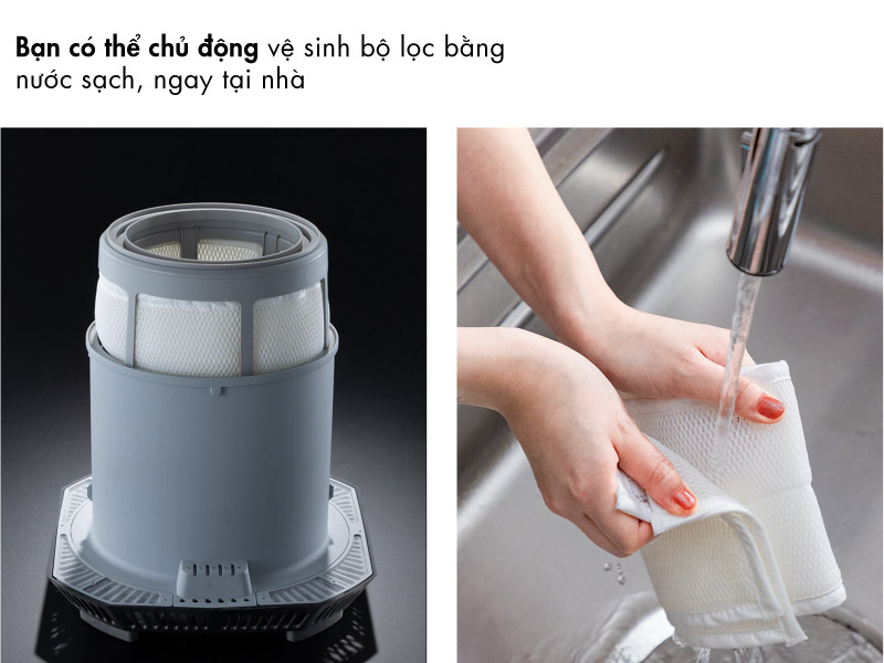 Có thể giặt bộ lọc và tái sử dụng lại