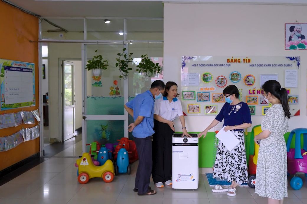 Lợi ích máy lọc không khí airdog tại trường mầm non mỹ đức