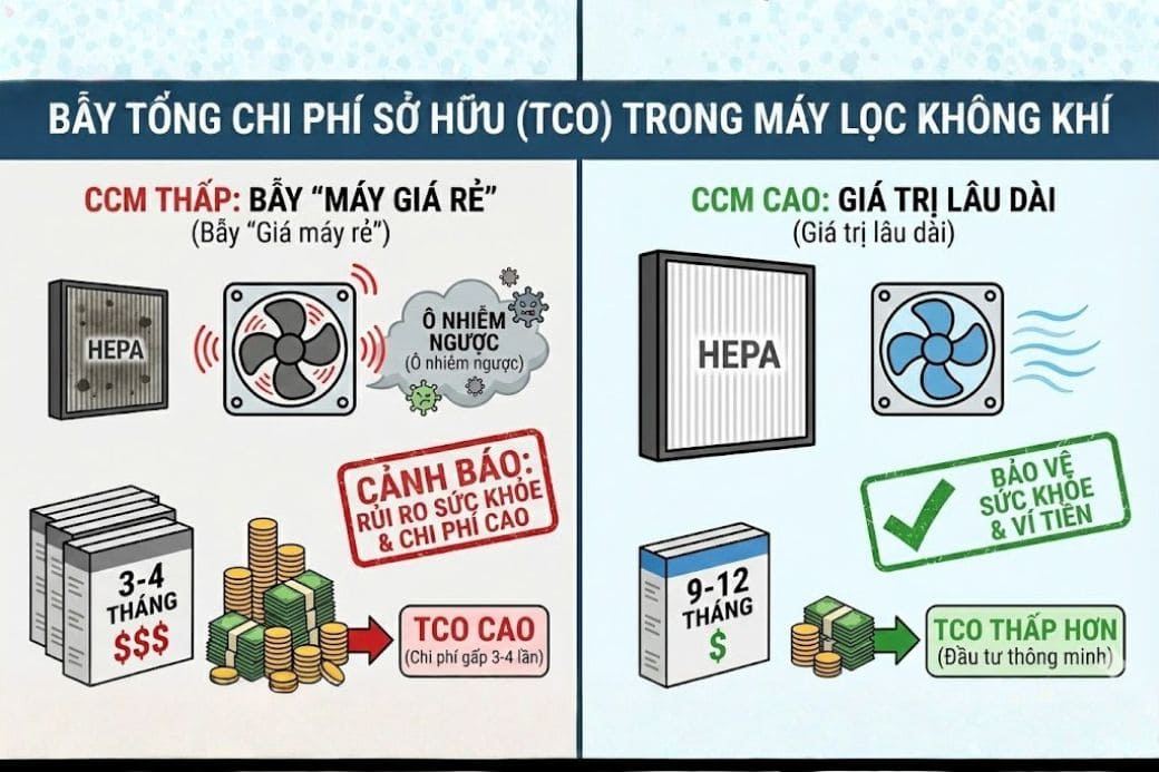 ccm thấp và chi phí thay màng lọc