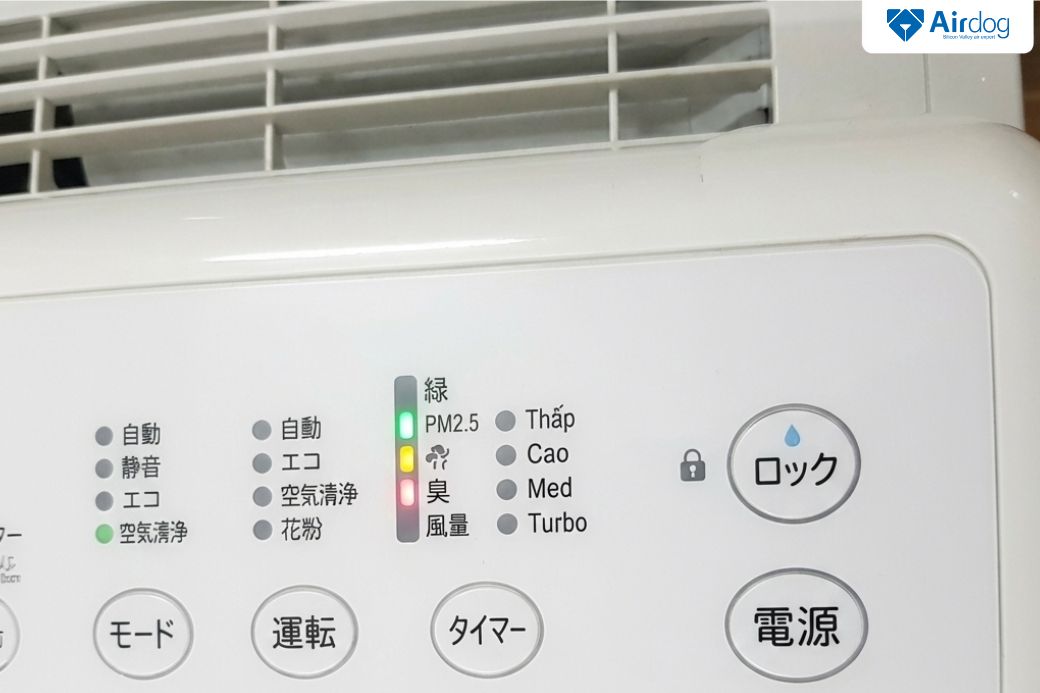 nút bấm máy lọc không khí nội địa nhật