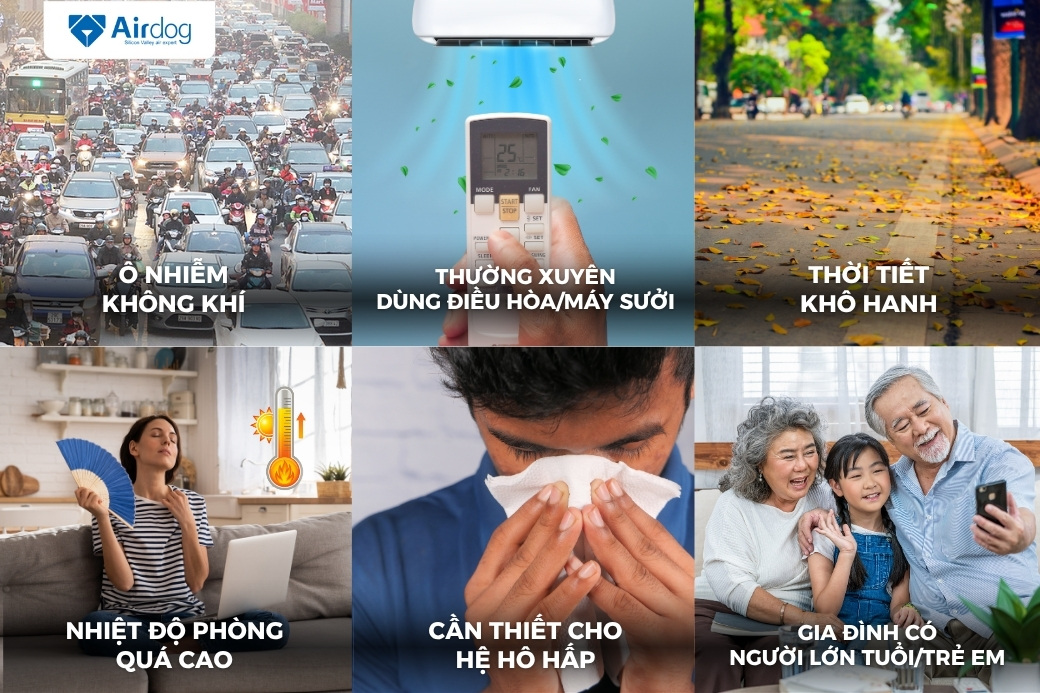 Khi nào nên sử dụng máy lọc không khí và bù ẩm