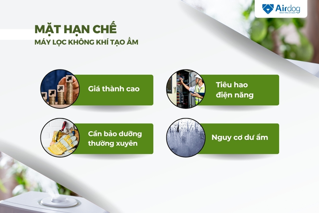 Mặt hạn chế của máy bù ẩm lọc không khí