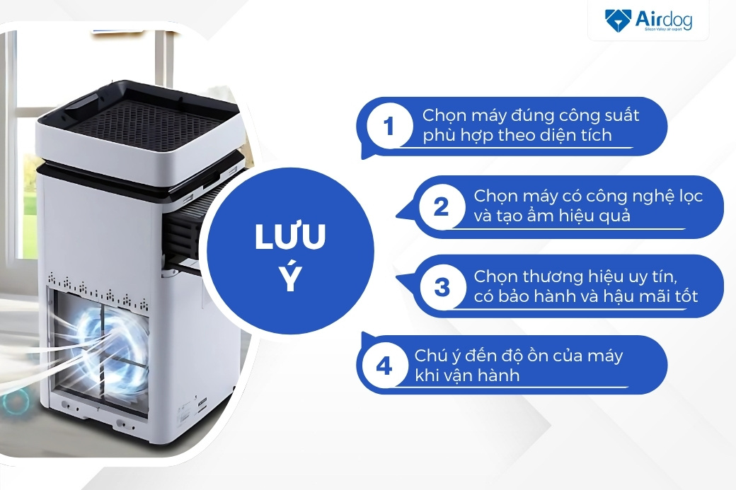 Những lưu ý khi chọn mua máy lọc không khí tạo ẩm