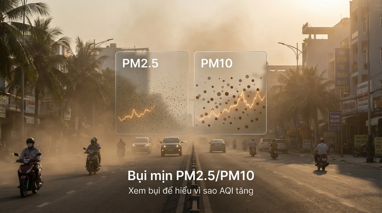Bụi mịn PM2.5:PM10 ở Đà Nẵng