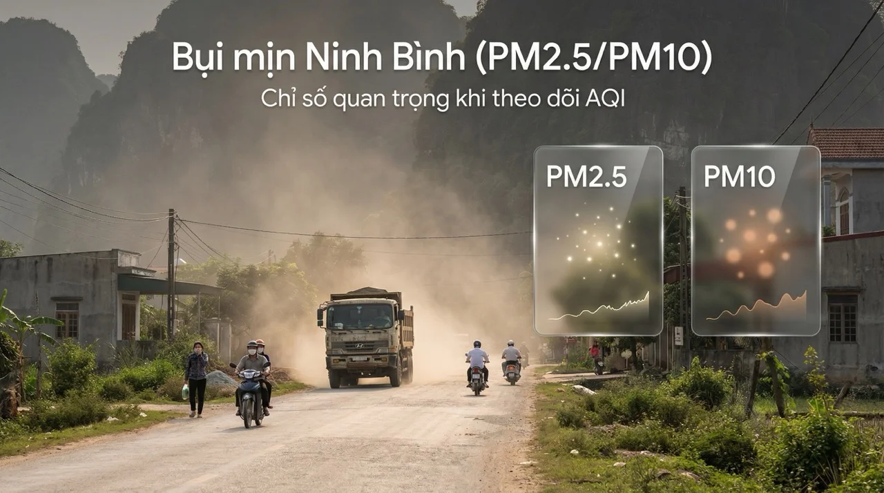 Bụi mịn PM2.5:PM10 ở Ninh Bình