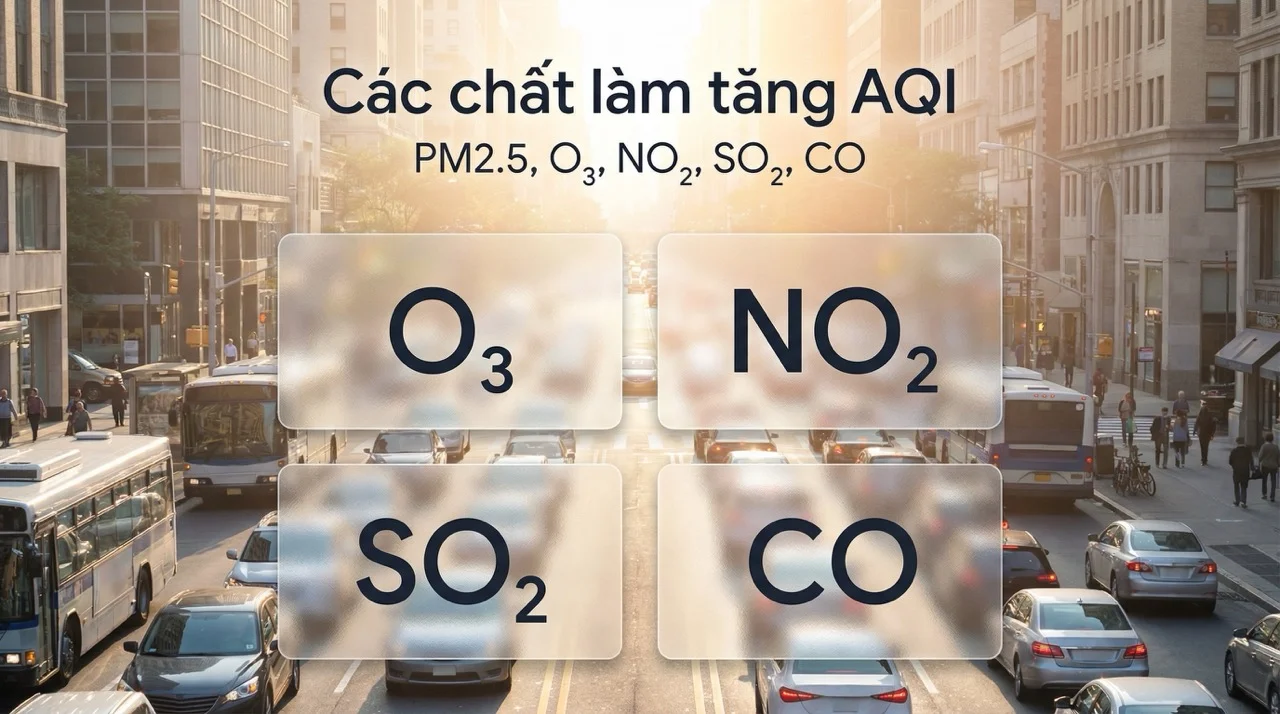 Các chất ô nhiễm nào cũng làm tăng chỉ số ô nhiễm không khí