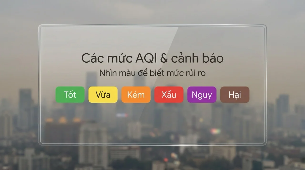 Các mức chỉ số AQI và ý nghĩa cảnh báo sức khỏe