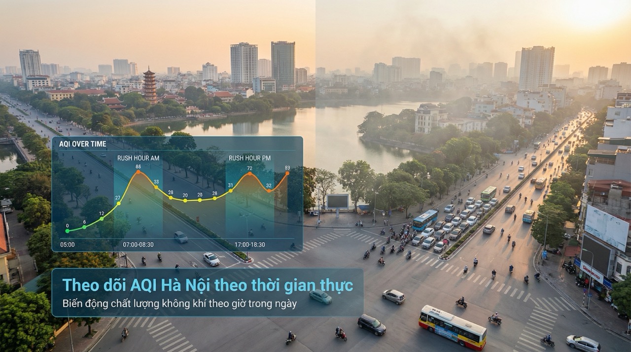 Chỉ số bụi mịn Hà Nội hôm nay