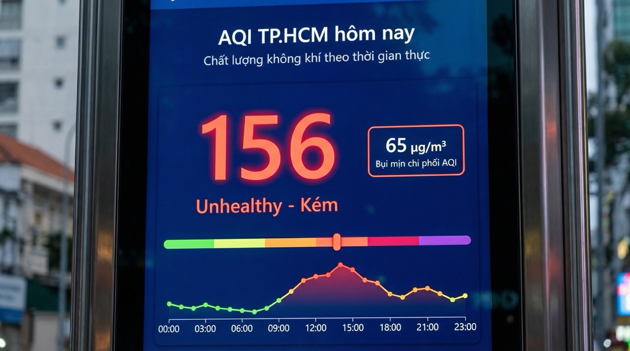 ô nhiễm không khí aqi hcm hôm nay