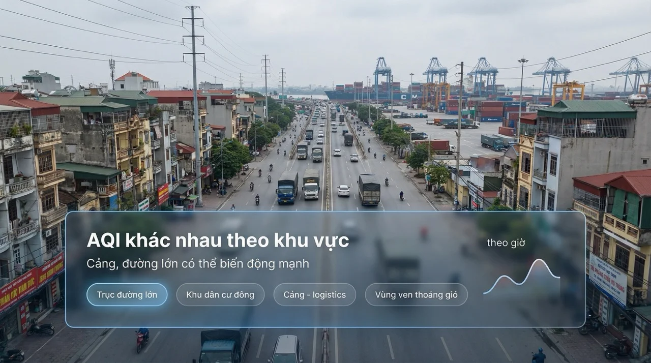 Ô nhiễm không khí ở Hải Phòng khác nhau theo khu vực