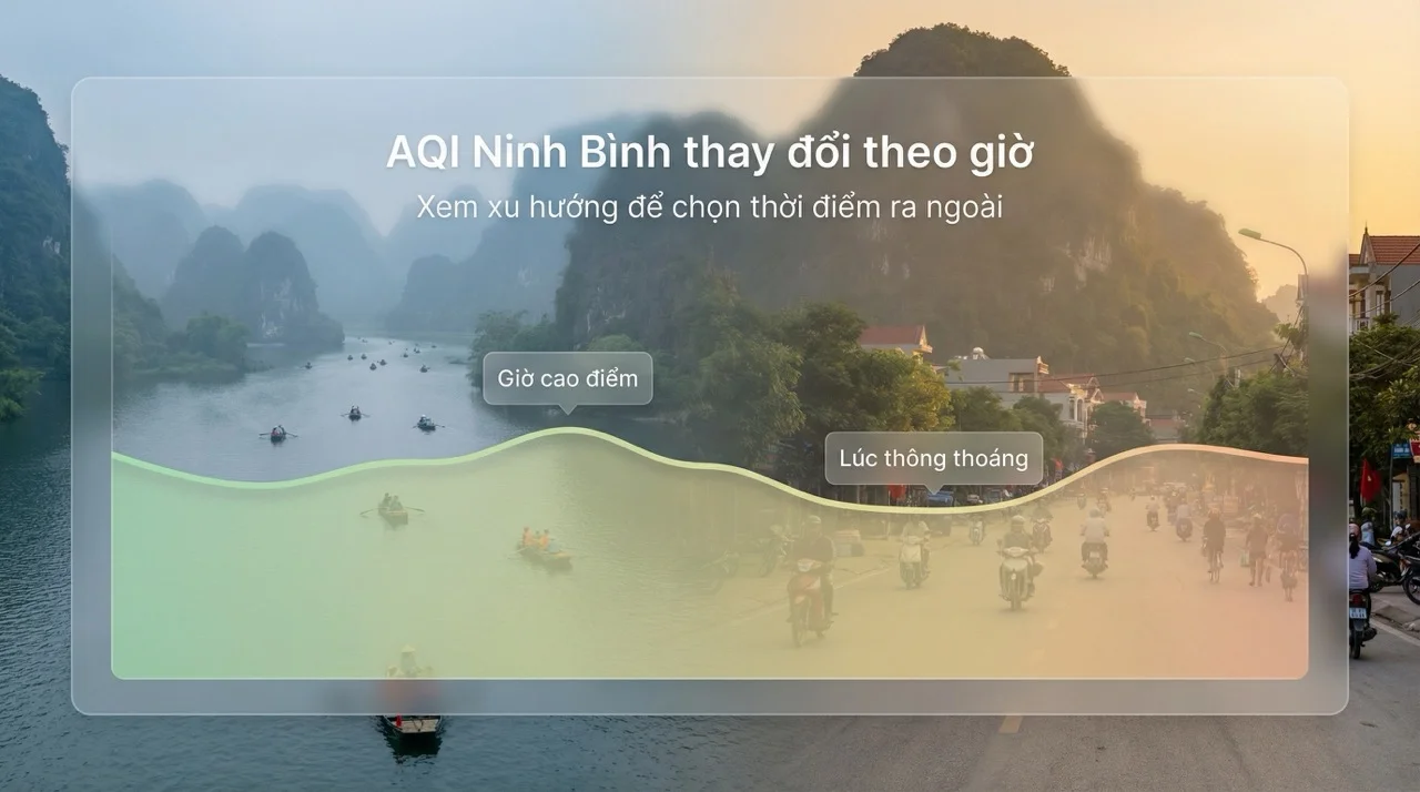 ô nhiễm không khí ở Ninh Bình thay đổi theo giờ