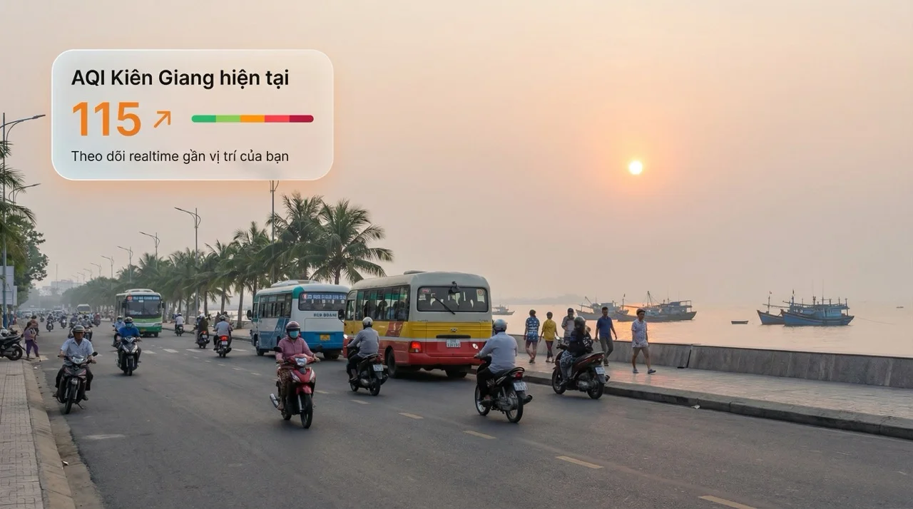 AQI Kiên Giang hiện tại là bao nhiêu