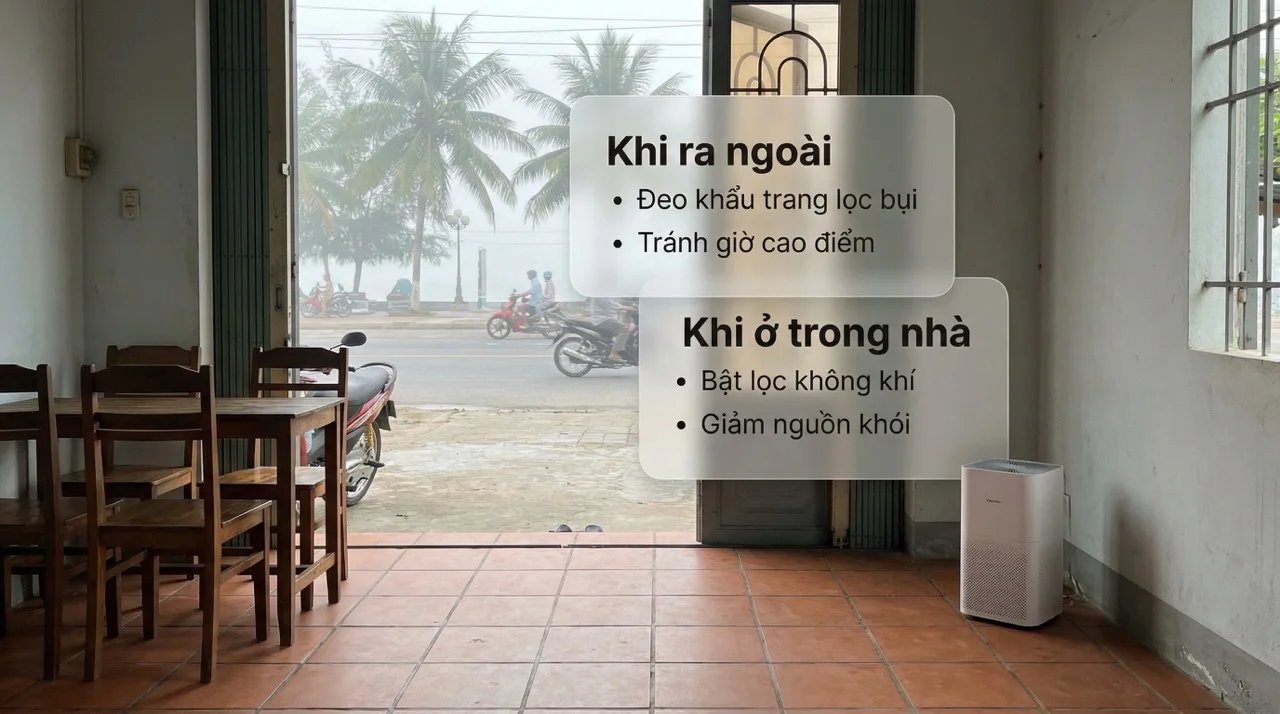 Bảo vệ sức khỏe ở trong nhà và ngoài đường