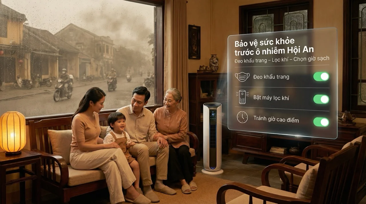 bảo vệ sức khỏe trước ô nhiễm không khí cho người dân Hội An