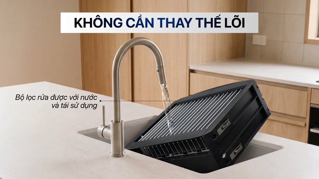 Không cần thay bộ lọc định kỳ
